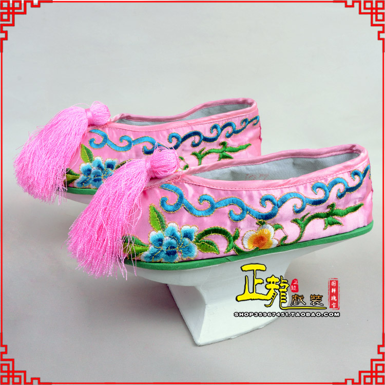 农安京越剧戏鞋花盆底清朝皇后贵妃宫女花盆底 旗鞋