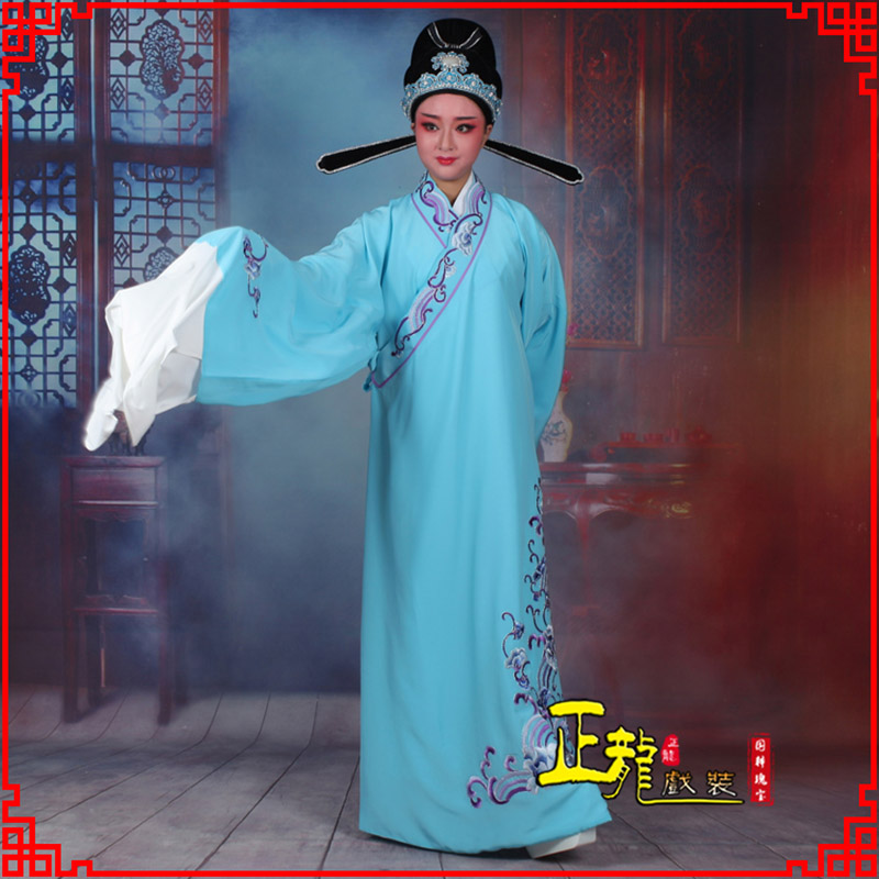 农安梁祝才子唐伯虎黄梅戏古装褶子草波纹小生衣